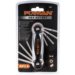FIXMAN Hex Key Wrench Set 9pce (h5/64-h3/32-h1/8-h9/64-h5/32-h3/16-h7/